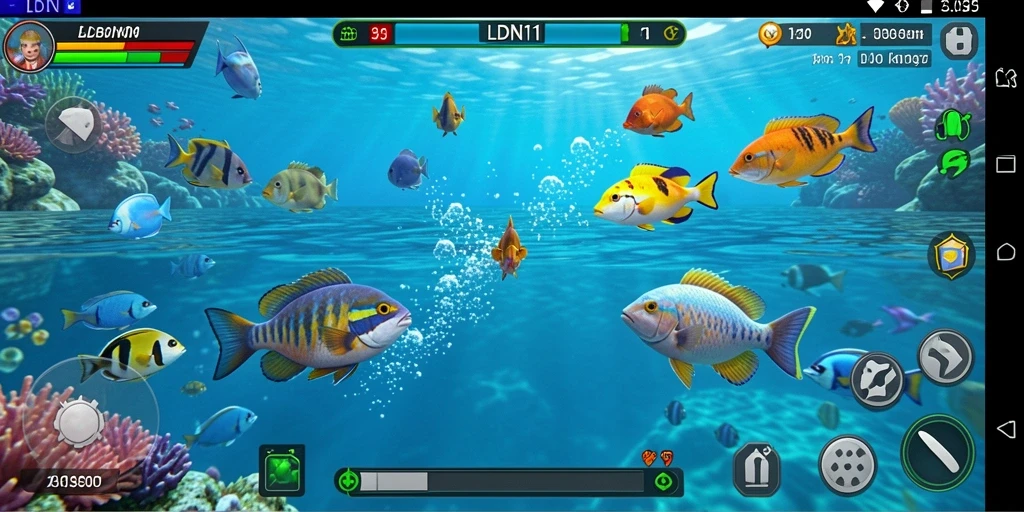 Screenshot utama LDN11 menampilkan aksi seru dalam memainkan Tembak Ikan.