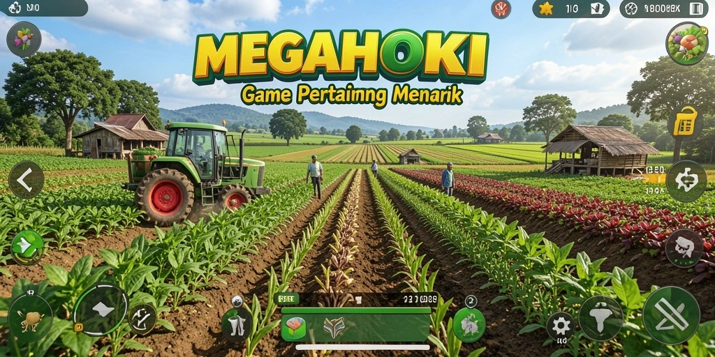 Tampilan gameplay pertanian yang menarik dan interaktif di MEGAHOKI.