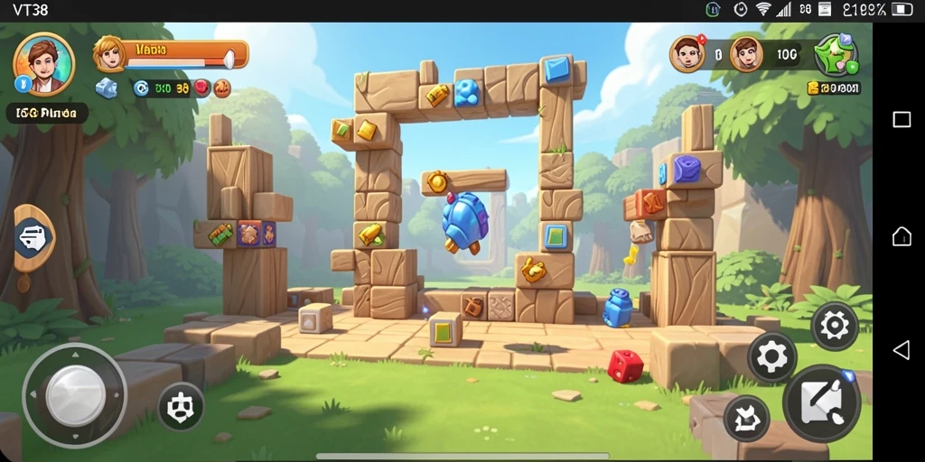 Screenshot gameplay VT38 menampilkan tantangan teka-teki yang menarik.